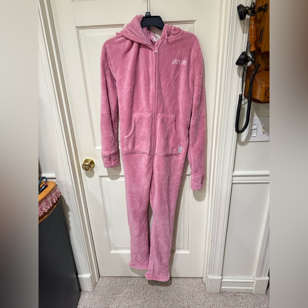 Pink Fleece Hoodie-Footie